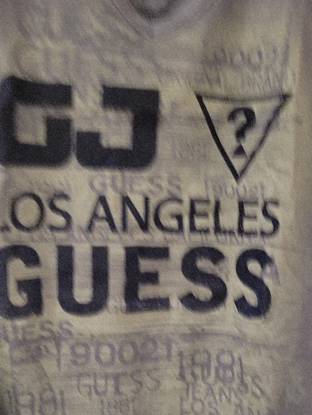 Guess Men's V-Neck Graphic Tee - Navy Blue - Picture 4 of 6